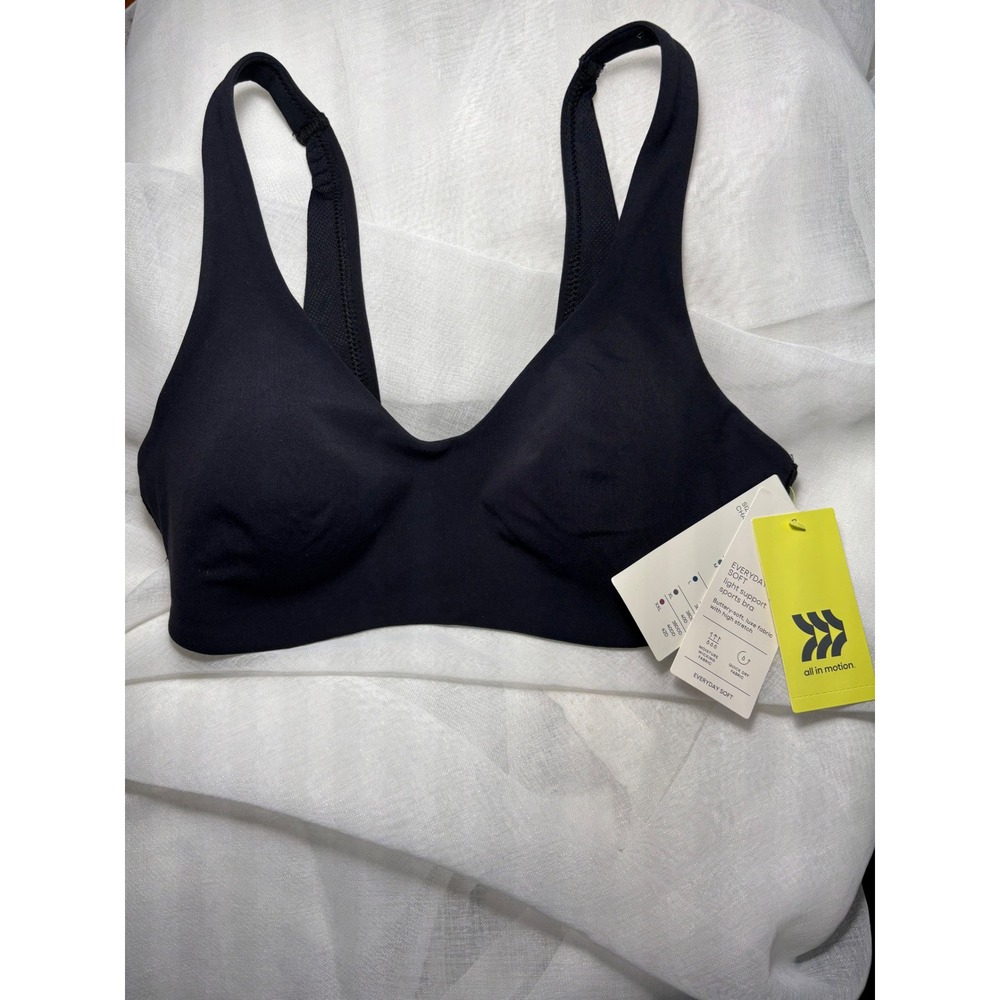 NEW All in Motion Small Everyday Soft Minimal Sports Bra Women Black